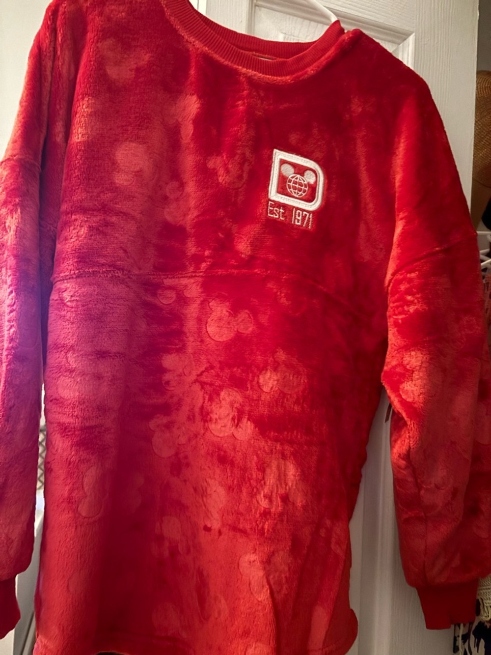 Red Plush Crewneck Sweatshirt